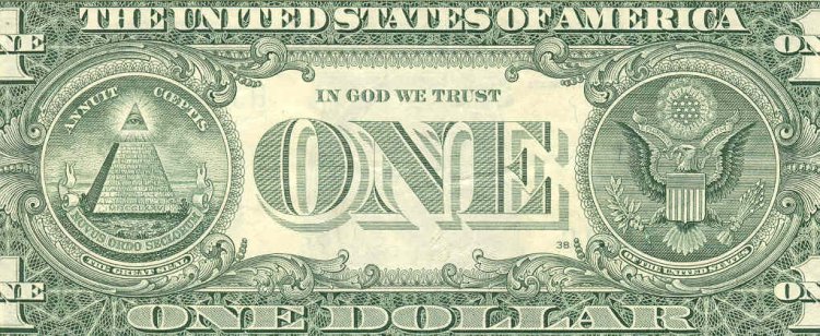 Image result for one dollar bill reverse